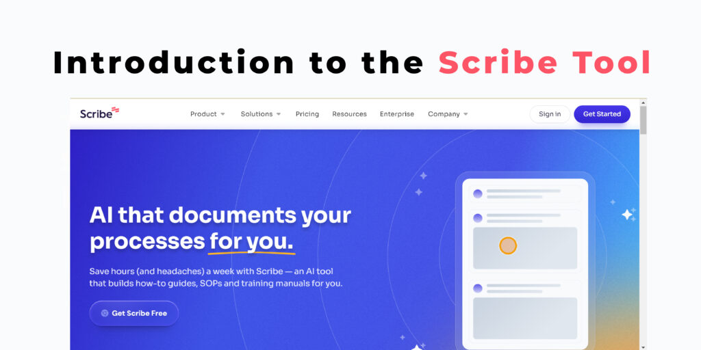Introduction to the Scribe Tool