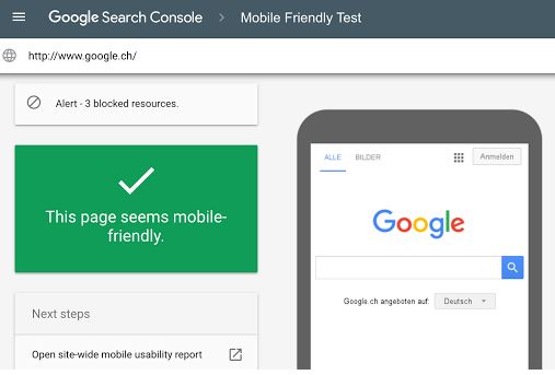 Google's Mobile-Friendly Test